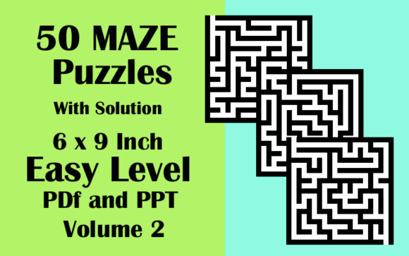 50 Maze Puzzle Easy Level Pdf PPTX Vol 2: A KDP-Ready Resource Guide