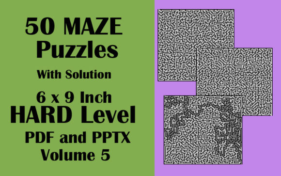 50 Maze Puzzle HARD Level PDF PPTX Vol 5