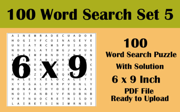 6x9 Inch 100 Word Search Puzzle Volume 5: Streamlining KDP Publishing with Ready-to-Print Interiors