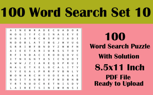 8.5x11 Word Search Vol 10: KDP Interior Ready