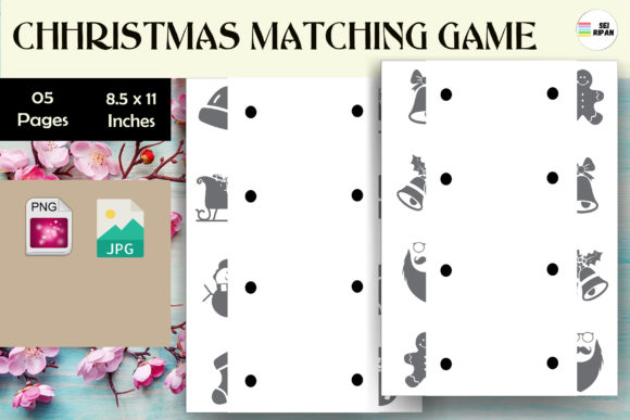Christmas Matching Game for KDP: Holiday Publishing Asset