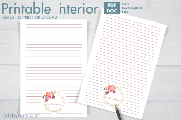 Gorgeous Watercolor Flower KDP Journal Template