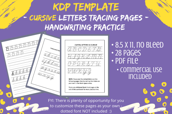 KDP Cursive Handwriting Letters Practice Design Guide