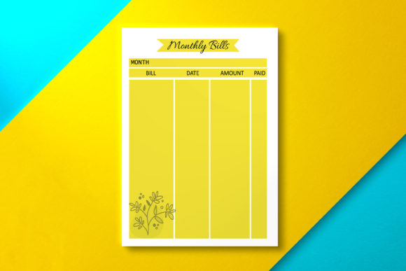 Monthly Bill Yellow: Streamlining Financial Tracking with Color-Coded Organization